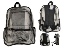 24 Bulk Clear Backpack With Front Pocket