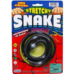 96 Pieces 27" Stretchy Snake On Blister Card, Assorted Colors - Toys & Games