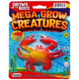 96 Pieces 4" Magic Grow Creatures On Blister Card, 6 Assorted Styles - Magic & Joke Toys