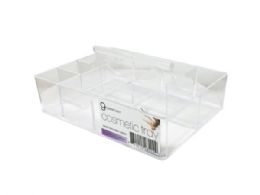 12 Wholesale 9 Compartment Acrylic Cosmetic Organizer With Carrying Handle