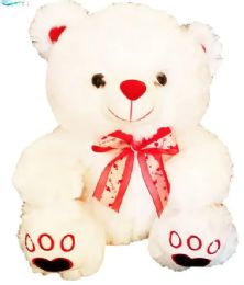 6 Pieces 20 Inch White Teddy Bear With Light And Sound - Valentine Decorations