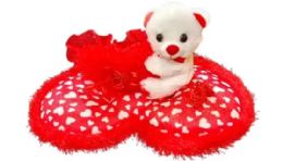 12 Pieces 14 Inch Single Bear Sit Heart With Kiss I Love You - Valentine Decorations