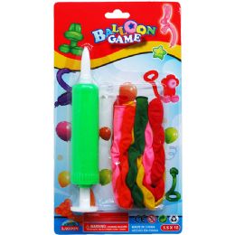 96 Pieces 9pc Balloons W/ 7" Pump On Blister Card, Assorted - Balloons & Balloon Holder