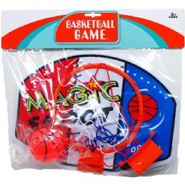 24 Pieces 13.25" Basketball Play Set In Poly Bag W/ Header - Sports Toys