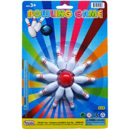 96 Pieces 11pc 3" Bowling Play Set On Blister Card - Summer Toys