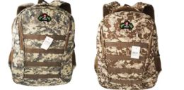12 Pieces 12.5x5.5x18 Camo Backpack - Backpacks 15" or Less