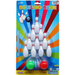 48 Pieces 12pc Bowling Play Set On Blister Card - Summer Toys
