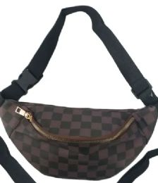 24 Bulk 12.5x5 Checkboard Waist Bag Fanny Pack Assorted