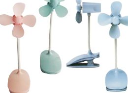 12 Pieces Mini Clip Usb Rechargeable Fan - Electric Fans