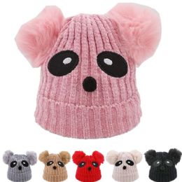 24 Pieces Kid's Furry Face Winter Hat - Junior / Kids Winter Hats
