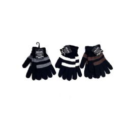 24 Bulk Striped Winter Gloves