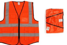 24 Wholesale Size Medium Orange Safety Vest