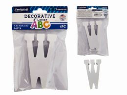 144 Pieces Craft Decor Letter W White Wood 4.4 Inches - Craft Kits