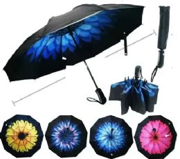 48 Pieces 41 Inch Reverse Short Umbrella - Umbrellas & Rain Gear