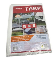 10 Pieces White Heavy Duty Pe Tarp 10x12 - Tarps