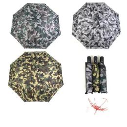 24 Pieces Windproof Umbrella With Camo Printed - Umbrellas & Rain Gear