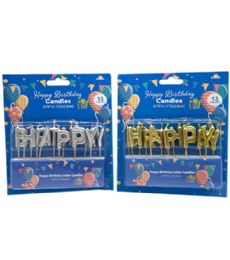 24 Pieces Gold And Silver Asst Birthday Letter - Birthday Candles