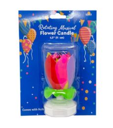 18 Bulk Rotating Musical Flower Birthday Candle