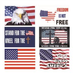 24 Pieces 4"x6" Bumper Sticker Americana/patriotic - Auto Steering Wheel Covers