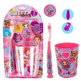 24 Bulk 3pk Child's Toothbrush & Cover Set With Cup [sweet Missy]