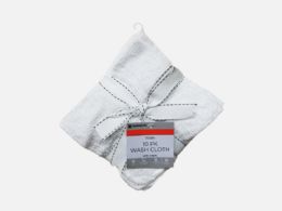 24 Packs 10pk 12x12 Wash Cloth White 12.5oz - Bath Towels