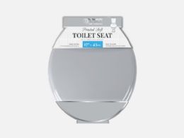 6 Pieces 17 Silver Wood Toilet Seat - Bathroom Accessories