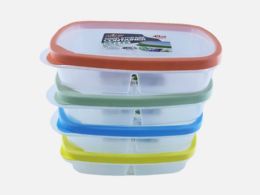 48 Pieces 49oz/1450ml Rubber Rim Container Rect - Kitchen & Dining