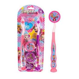 24 Bulk 4pk Child's Toothbrush & Cover Set [sweet Missy]