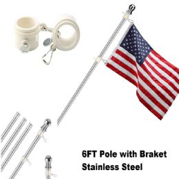 5 Pairs 6' Flag Pole Kit [silver] - Flag