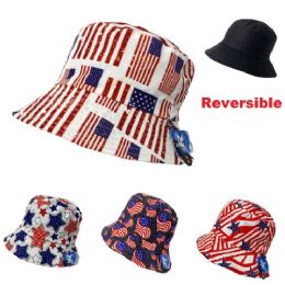 36 Wholesale Bucket Hat [americana Assortment]