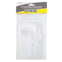 36 pieces Storage Bags Resealable 50ct 3ast Sizes Per Pk 7.75/5.25/3inpe Home Polybag Header - Garbage & Storage Bags