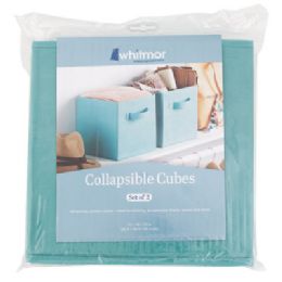 6 Bulk Storage Cube 2pc Set Turquoise10x10 Collapsible Canvas Ref: 6880-907-2-Turq