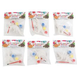 24 Wholesale Craft Kit Paint Your Own Dino Figure 6ast W/3 Paints/brush Pbh Age 5+