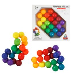 24 Bulk Fidget Toy Playable Art Ball 20pc Colorful Magnetic Balls In Window Box