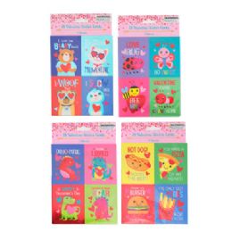 72 pieces Valentine Sticker Cards 28ct Classroom Exchange W/hotstamp Pb/insert - Valentine Decorations