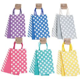 36 pieces Gift Bag Kraft 3pk Small 1ea Stripe/solid/dot Per Set Barbell Card/5.23 X 3.2 X 8.39in - Gift Bags Everyday