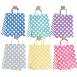 36 of Gift Bag Kraft Large 2pk Dot/stripe Per Set/barbell Card 10.23 X 4.96 X 12.6in