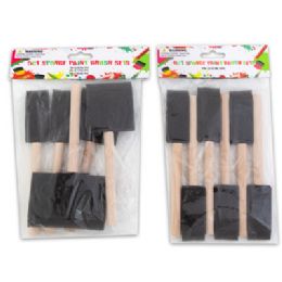 24 of Sponge Paint Brush Sets5ct 1/2/3in & 6ct 1in Craft Pbh