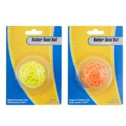 36 Wholesale Rubber Band Ball 35gm/1.23 Oz 2 Ast Colors Blistercard