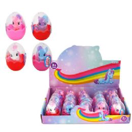 40 pieces Lovely Pony Horse In Egg 4ast Colors W/brush & Mirror Accessory In 20pc Pdq/label - Animals & Reptiles