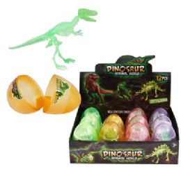 24 Bulk Dinosaur Fossil Bones Gid Toy In Egg 3ast/12pc Pdq/label