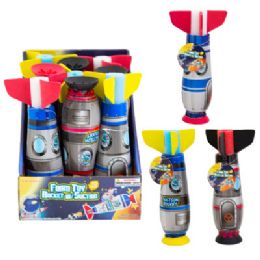 24 Wholesale Rocket Toy Foam W/suction 7.48in  3ast Colors 12pc Pdq/ht