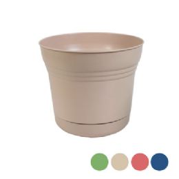 12 of Planter Round W/saucer 470g Plastic 4ast Clrs 12.25dx10.75h Garden Label