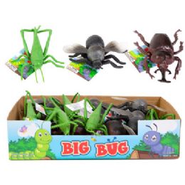 24 Bulk Big Bug 3ast In 24pc Pdq Grasshopper/beetle/fly Hangtag