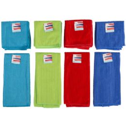 48 Bulk Kitchen Textiles Microfiber 2pk12x12 Dishcloth/15x25 Towel 4astsummer ht