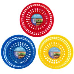 48 pieces Bbq Basket Round 2pk 9.45in20 Red/16 Blue/12 Yellowbbq/sticker Label - BBQ supplies