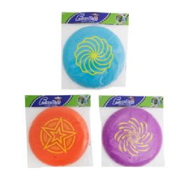 24 Wholesale Flying Disc Plastic 10in Dia 3ast Polybag Header