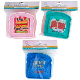 36 Wholesale Sandwich Container W/pop Top Lid Plastic 3print B&c Pbh Bpa Free 5x1.5in 45g Weight/1.76oz