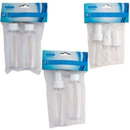36 of Travel Bottle Kit 2/3pks Clear Plastic W/various Dispensr Caps Hba/travel Inline Pbh