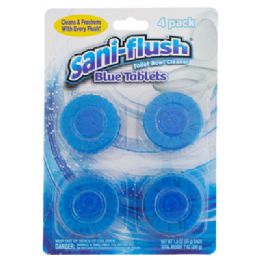 12 Wholesale Toilet Bowl 4ct Cleaner Tablets Saniflush Blue 12pc Pdq
